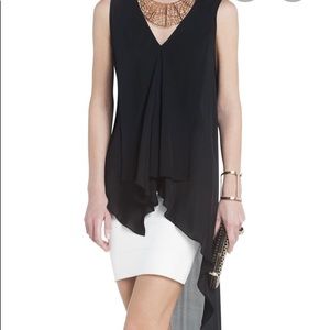 BCBG Cyprien Silk Drape V-neck top.